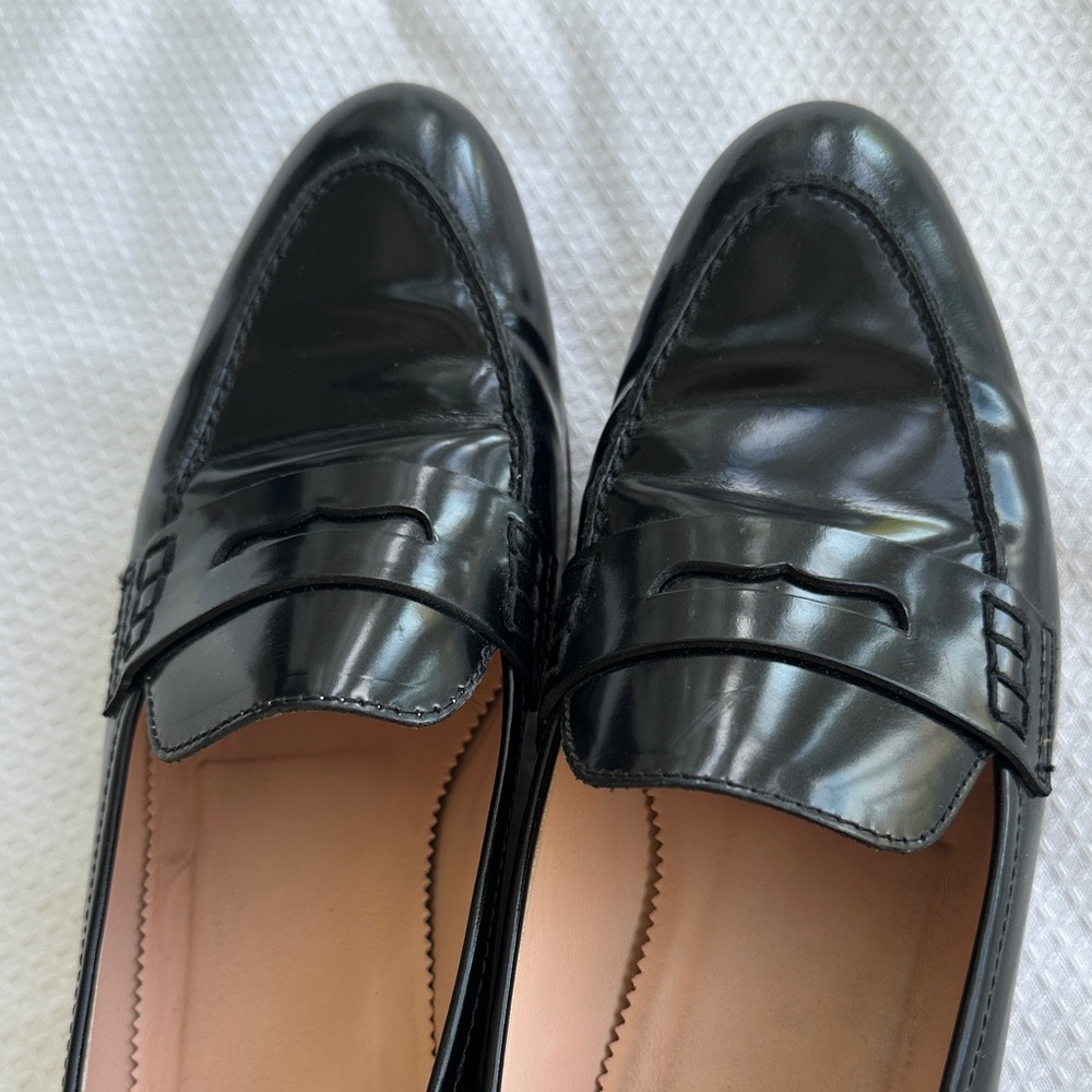 J. Crew Black Leather Academy Penny Loafers - Picture 4 of 8